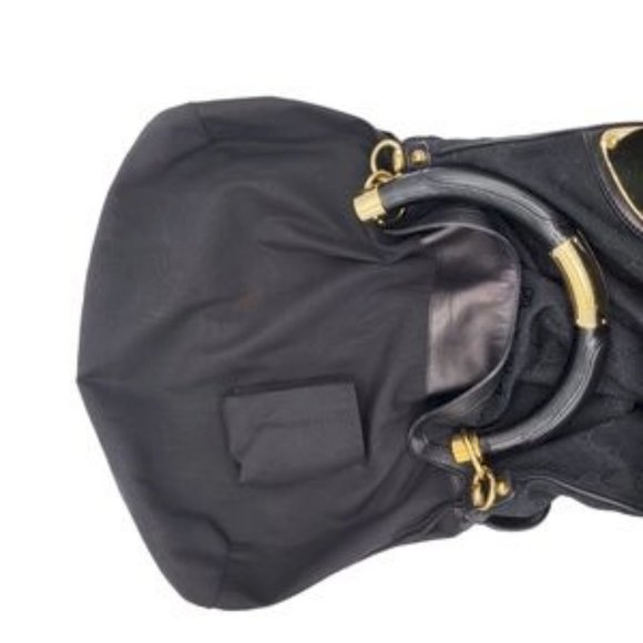 Gucci Guccissima Indy Hobo Bag with Top Handle Bamboo & Tassels Black 177139 - Picture 8 of 12